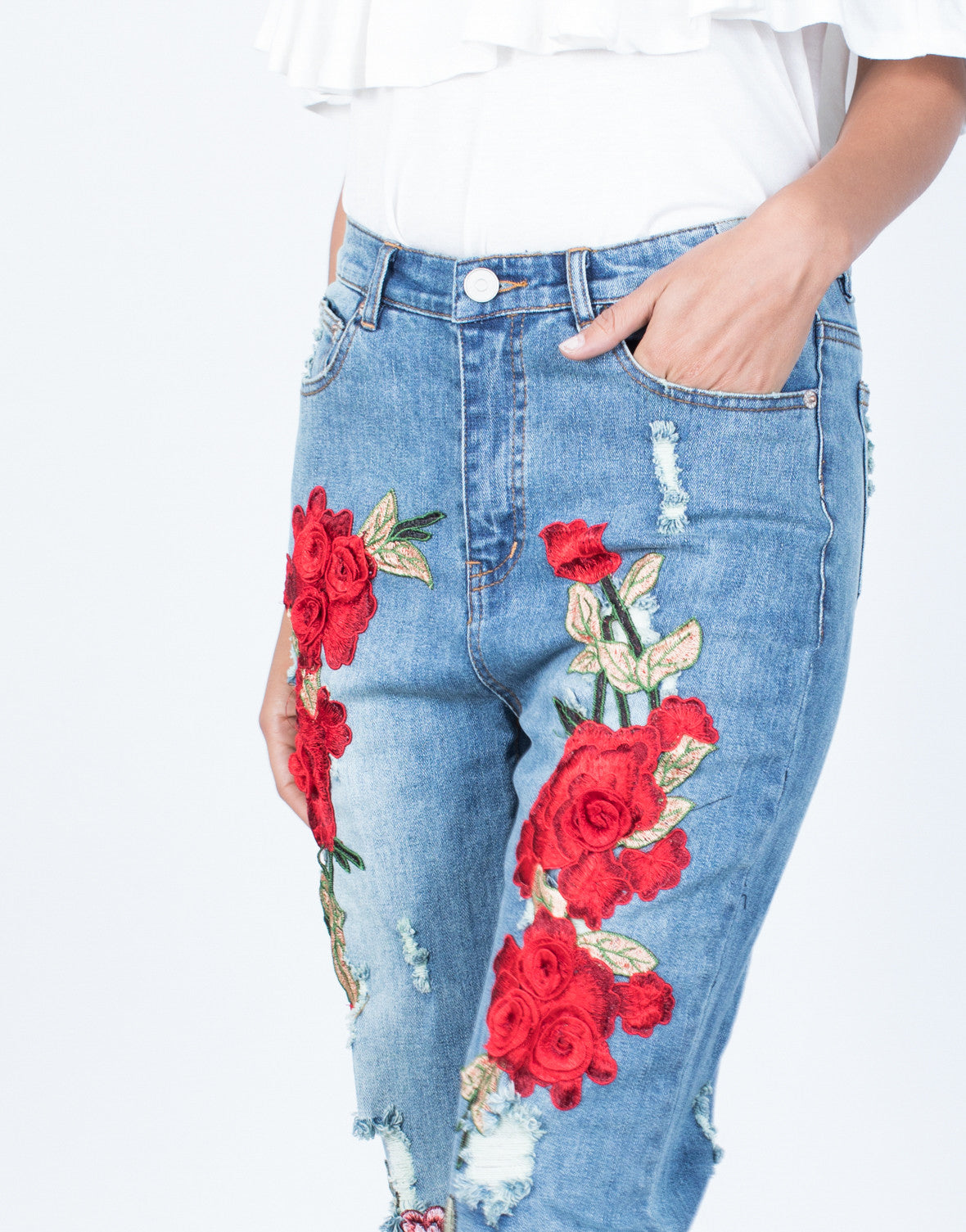 red rose jeans