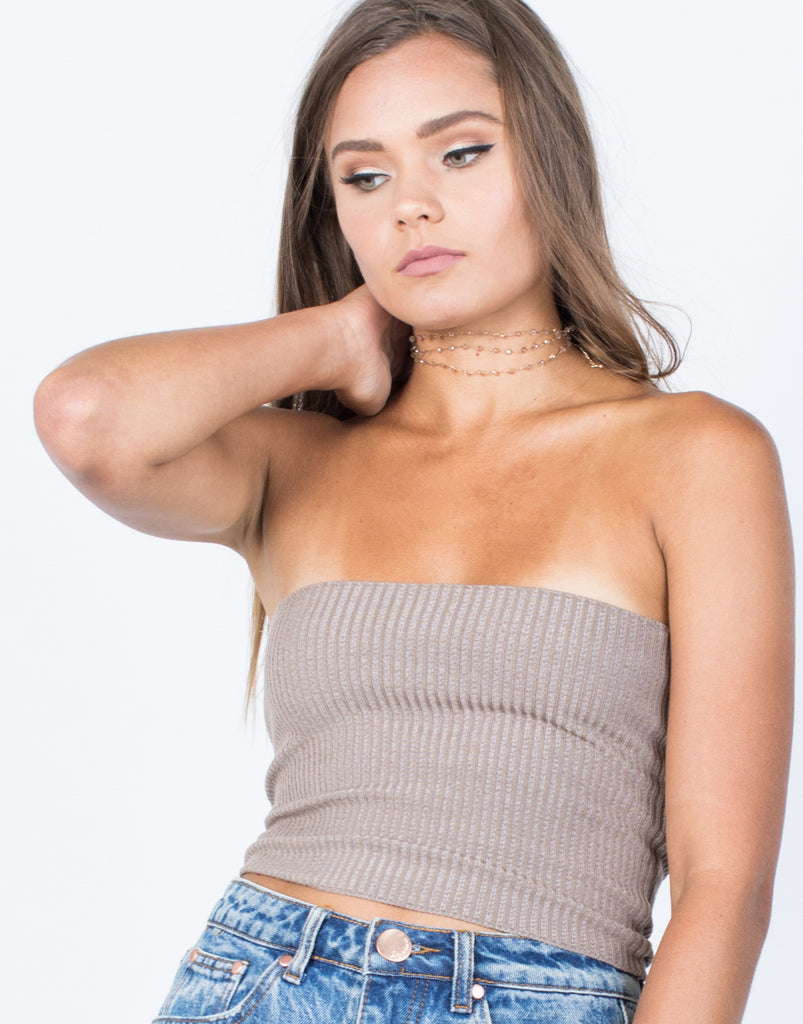 Rachel Tube Top Strapless Ribbed Top Ribbed Tube Top 2020ave 