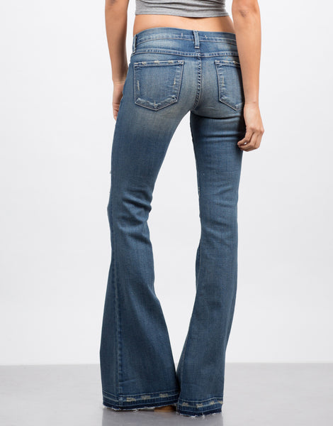 Released Hem Flared Jeans - Blue Denim - Flare Denim – 2020AVE