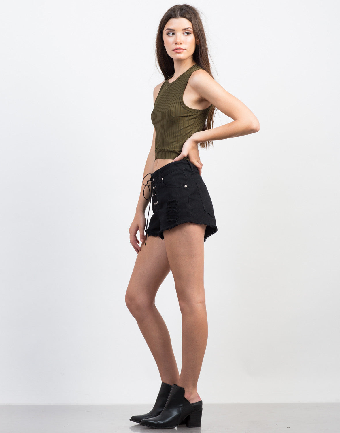 Rib Knit Cropped Tank - Stretchy Crop Top - Ribbed Cropped Tank – 2020AVE