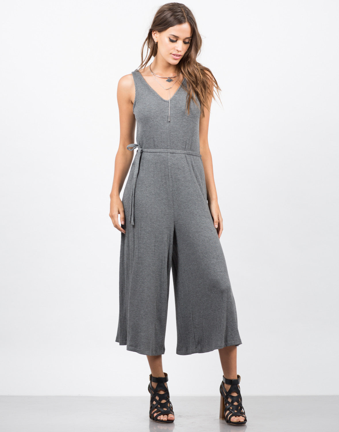 ribbed culotte jumpsuit