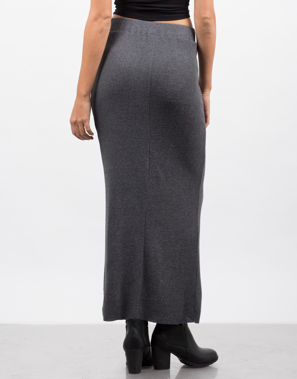 rib knit maxi skirt