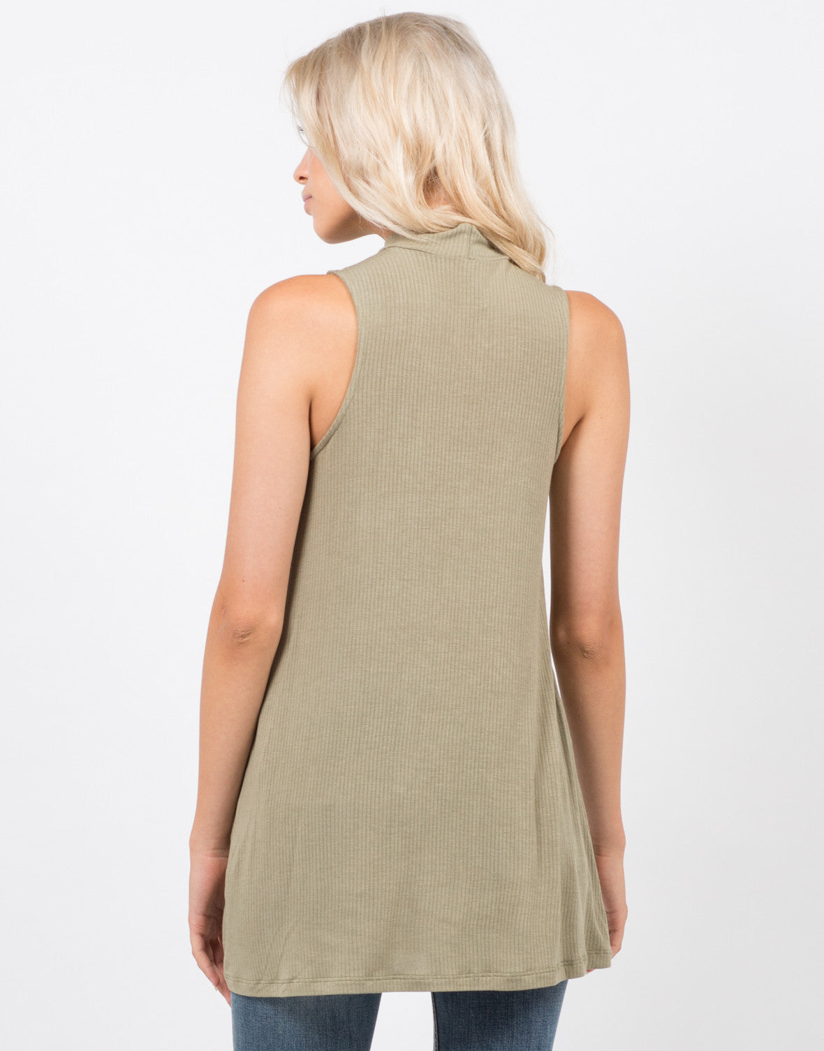 Download Ribbed Mock Neck Tank Top - High Neck - Tank Top - 2020AVE