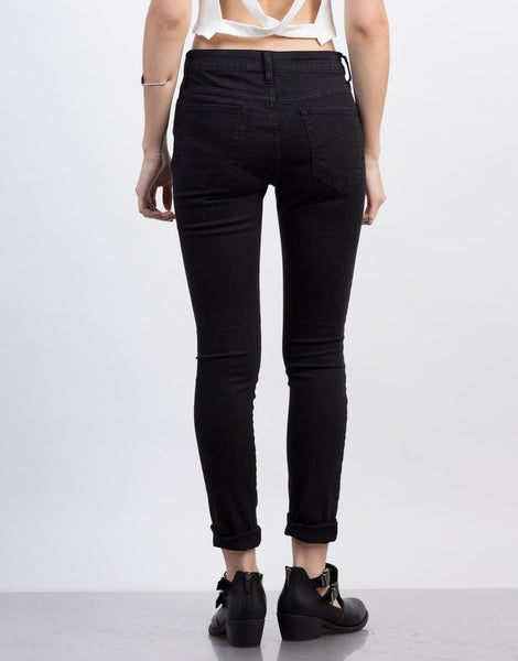 Ripped Black Skinny Jeans - Distressed Jeans - Black Destroyed Jeans ...