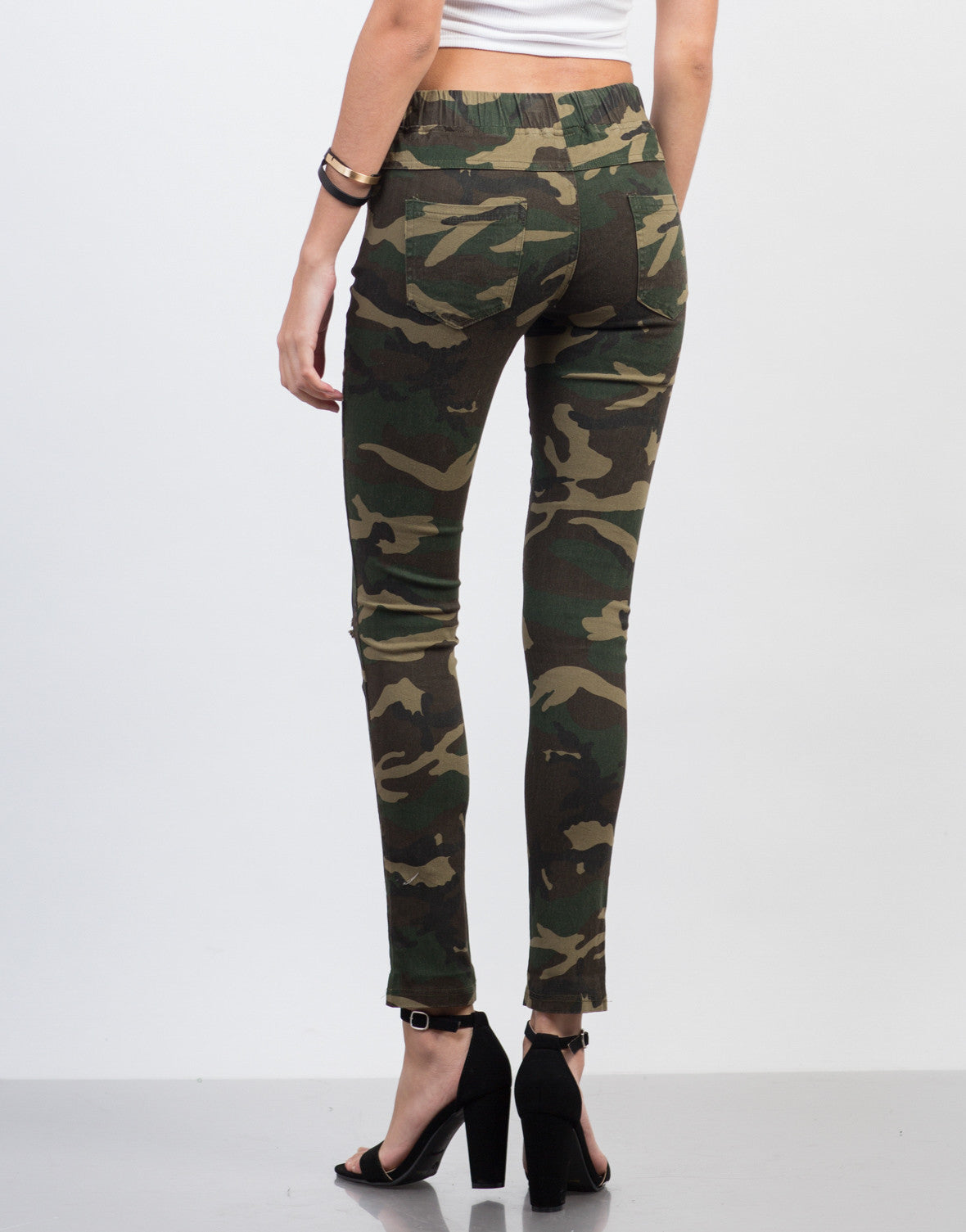 Ripped Knees Camo Pants - Army Green Pants - Camo Jogger Pants – 2020AVE