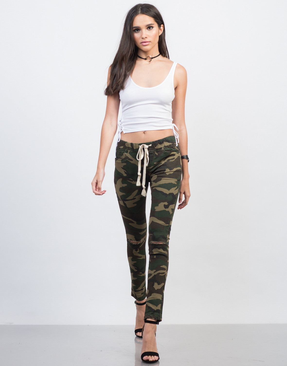 ripped camo joggers