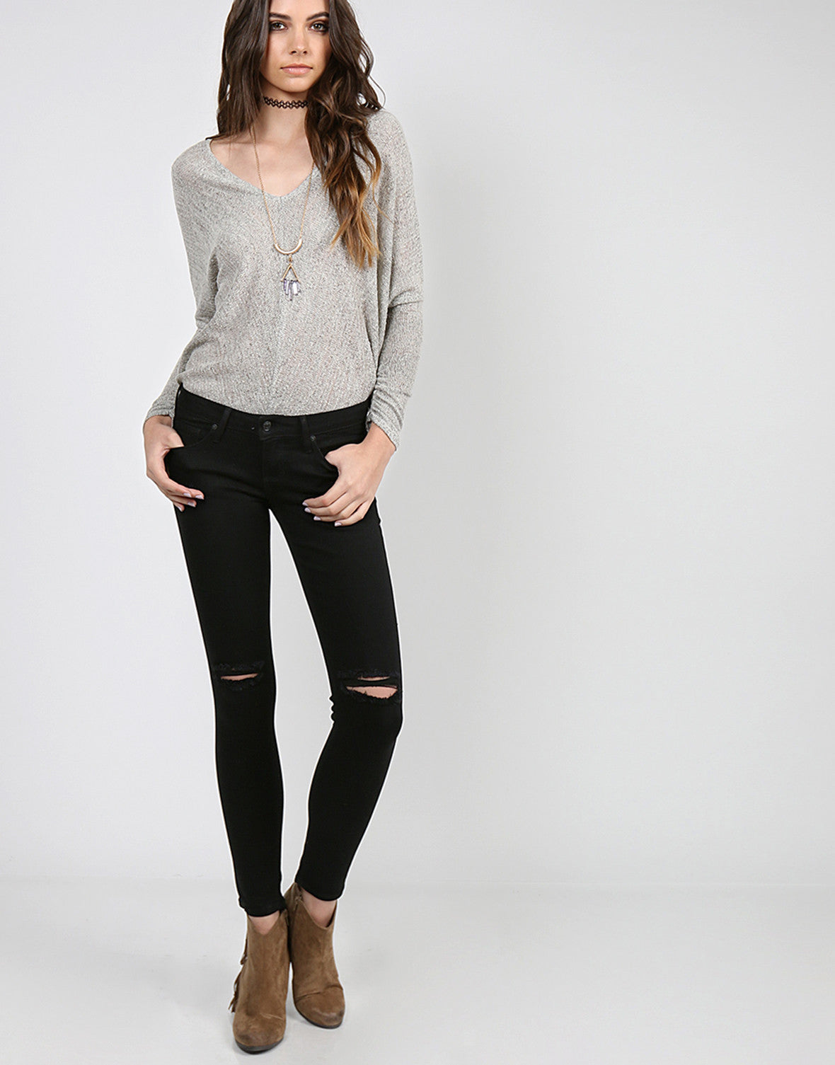 Ripped Knees Skinny Jeans - 11 – 2020AVE