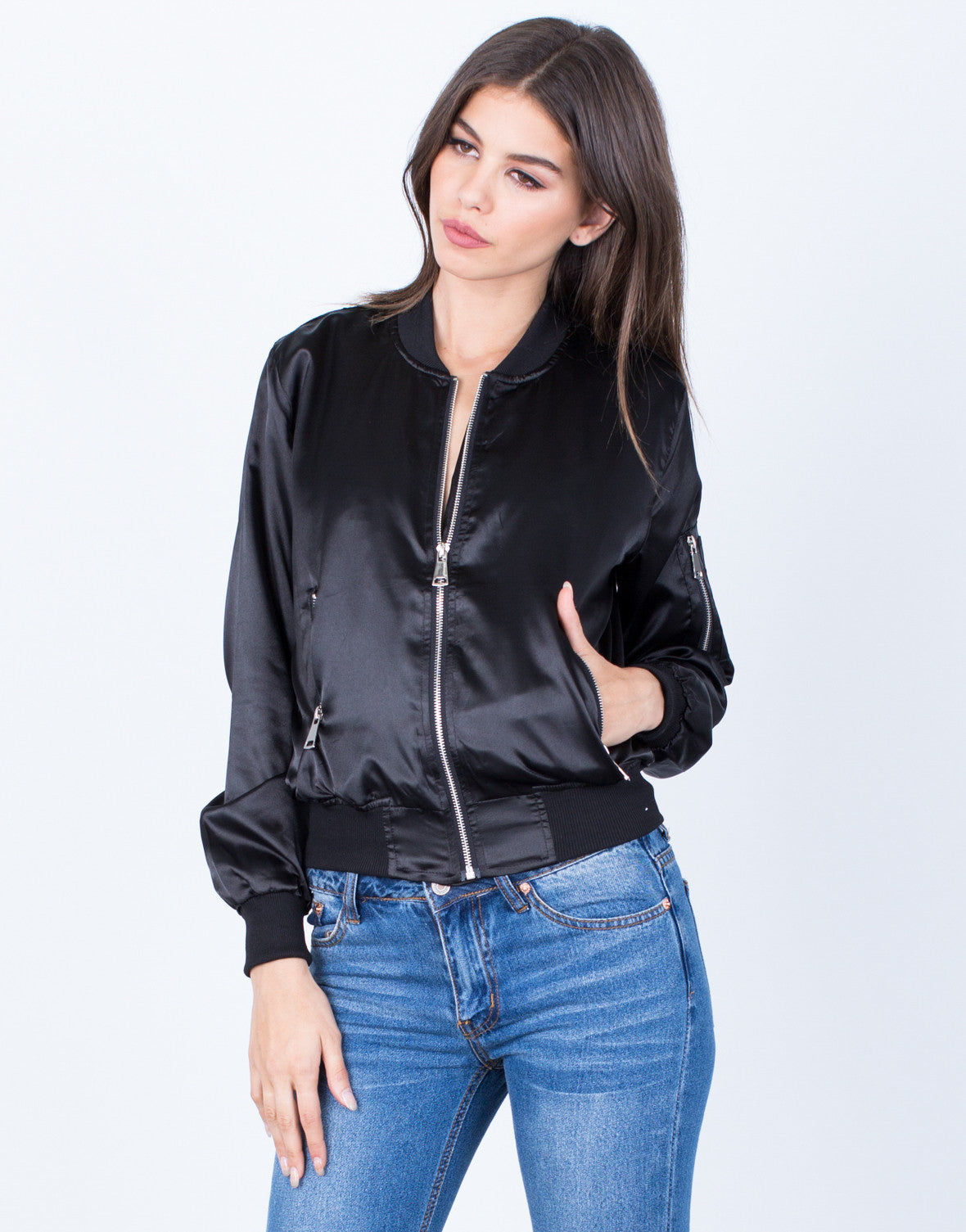 Satin Bomber Jacket - Lightweight Bomber Jacket - 2020AVE