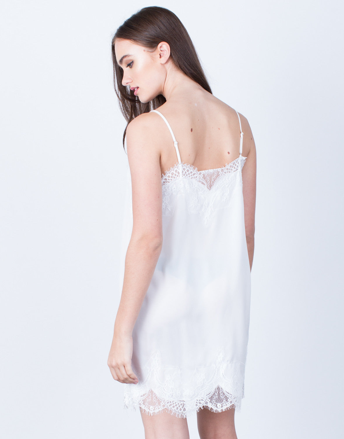 Satin Lace Slip Dress - Cami Slip Dress - Little White Dress - Little ...