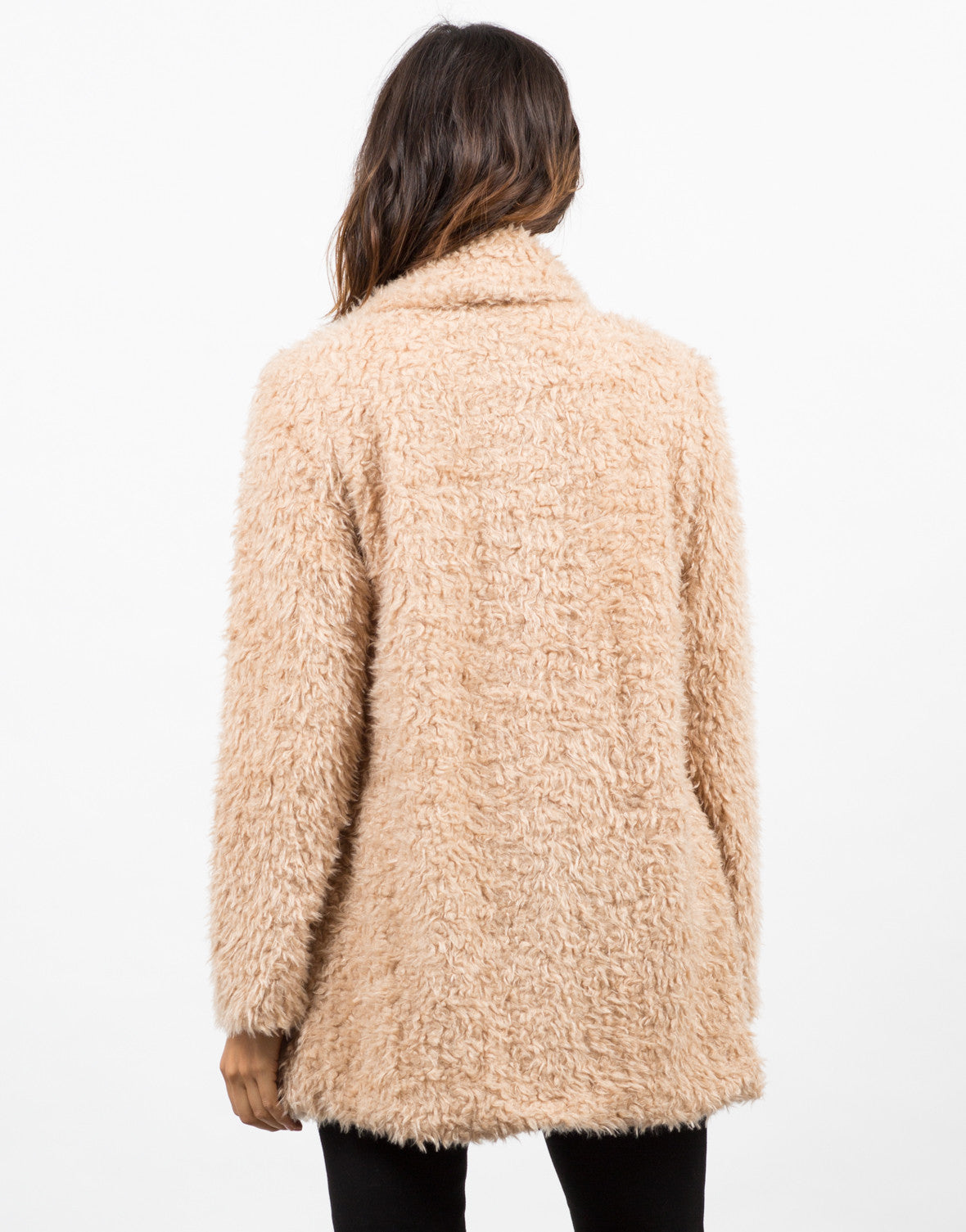 Shaggy Faux Fur Jacket - Brown Jacket - Soft Fur Coat – 2020AVE