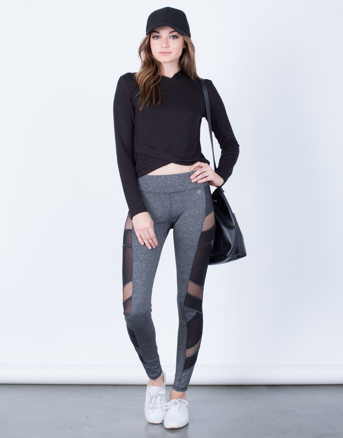 Download Side Mesh Activewear Leggings - Mesh Spandex Leggings ...