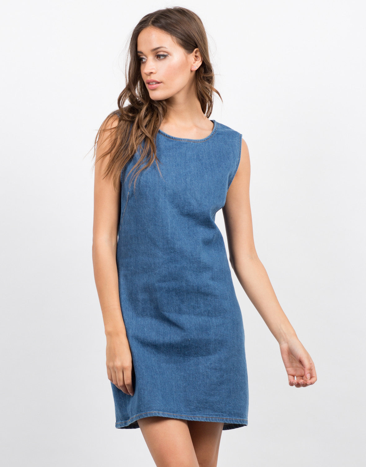 sleeveless jean dress