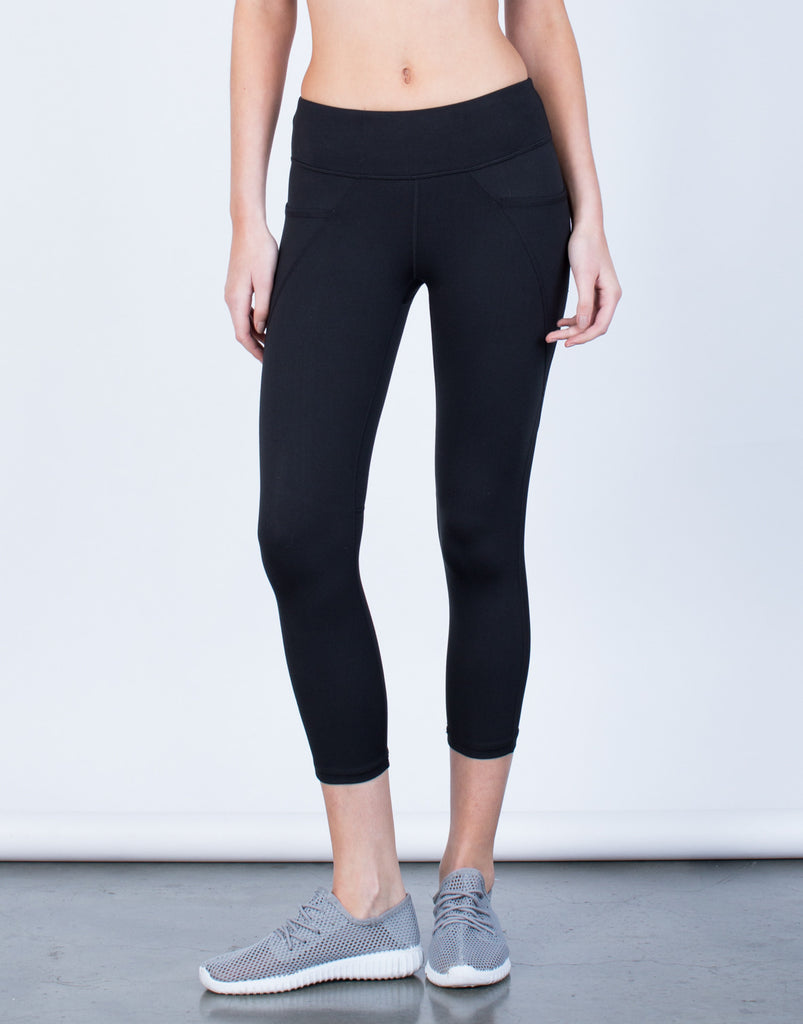 Download Soft Capri Leggings - Black Yoga Leggings - Black Mesh ...