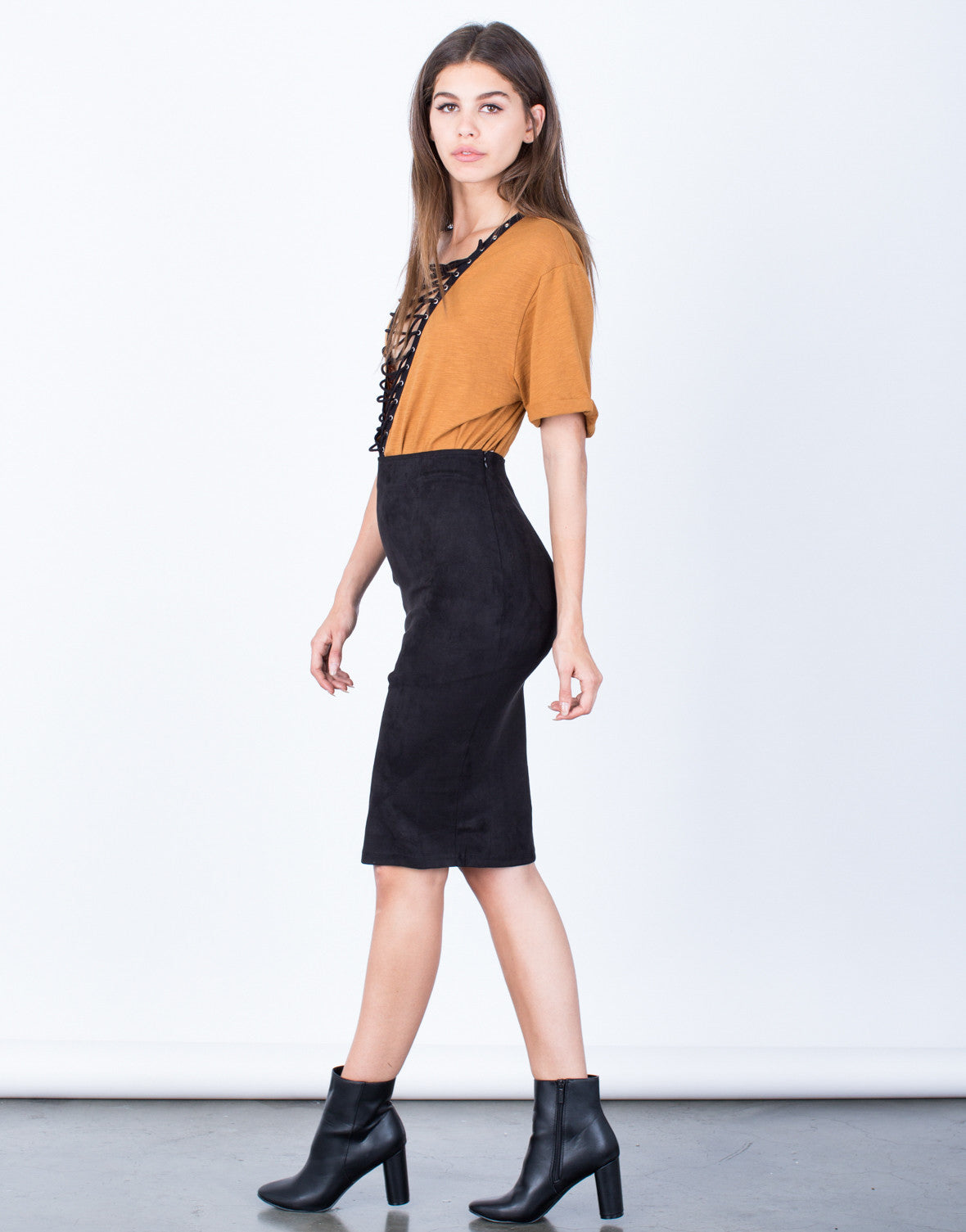 Soft Suede Pencil Skirt Camel Suede Skirt Black Pencil Skirt Suede Midi Skirt 2020ave