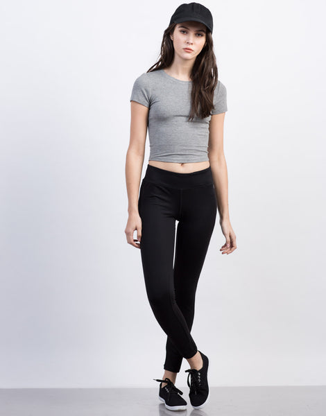 Solid Spandex Active Leggings - Black Leggings - Yoga Pants – 2020AVE