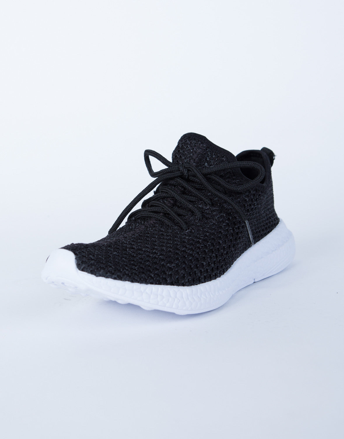 Sporty Knit Sneakers Black Knit Sneakers Lace Up Sneakers 2020AVE