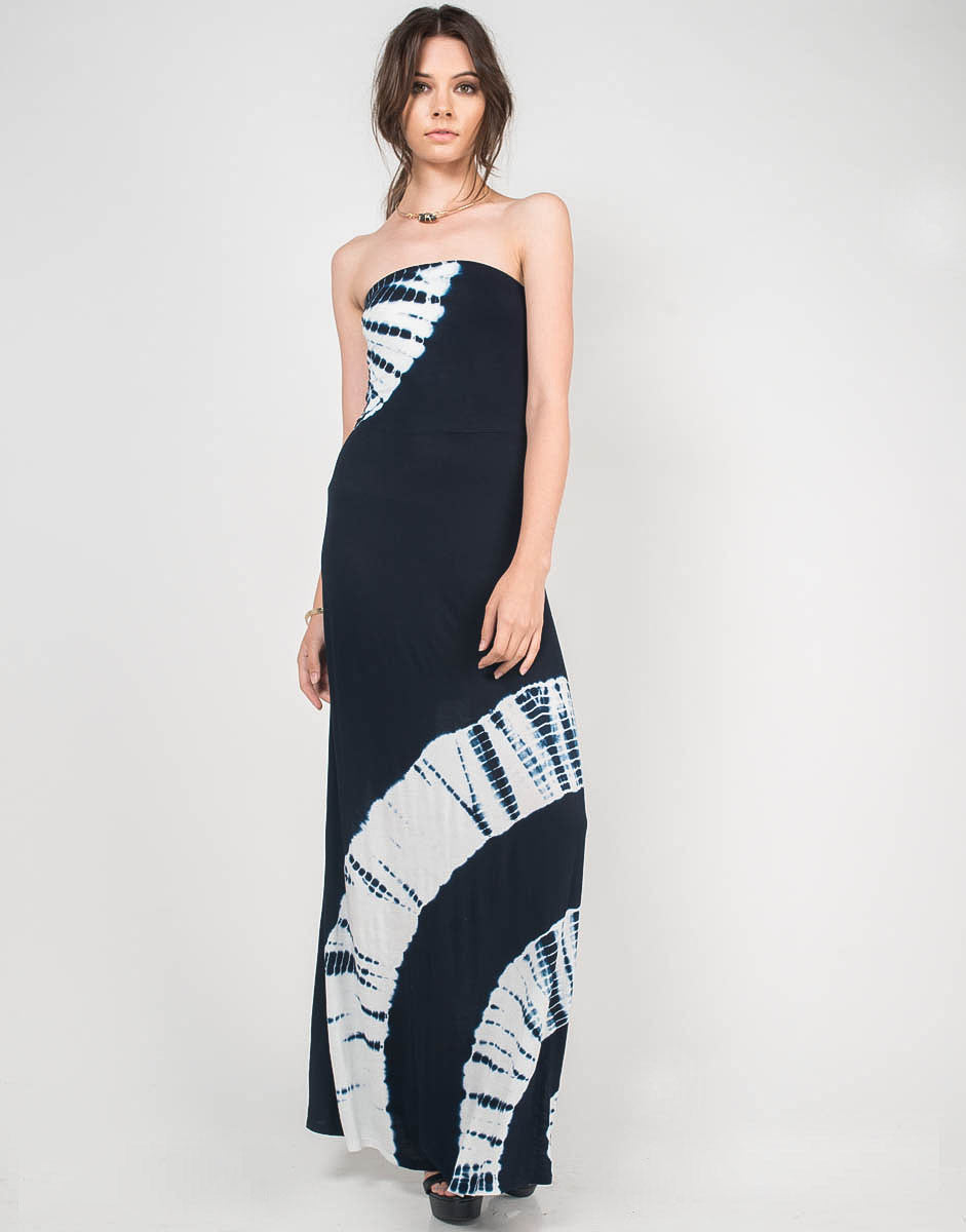 Strapless Tie Dye Maxi Dress – 2020AVE