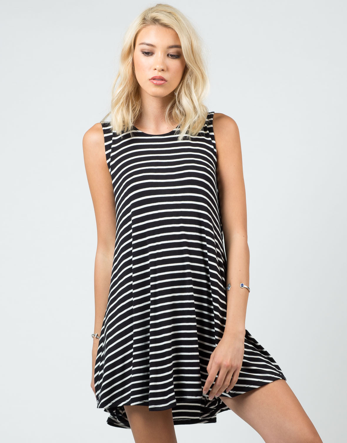 Striped Jersey A-Line Dress - Medium – 2020AVE