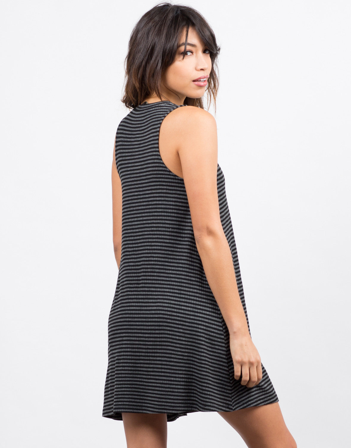 Stripe Sleeveless Swing Dress - Day Dress - Little Black Dress – 2020AVE