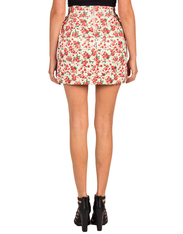 Structured Floral Skater Skirt