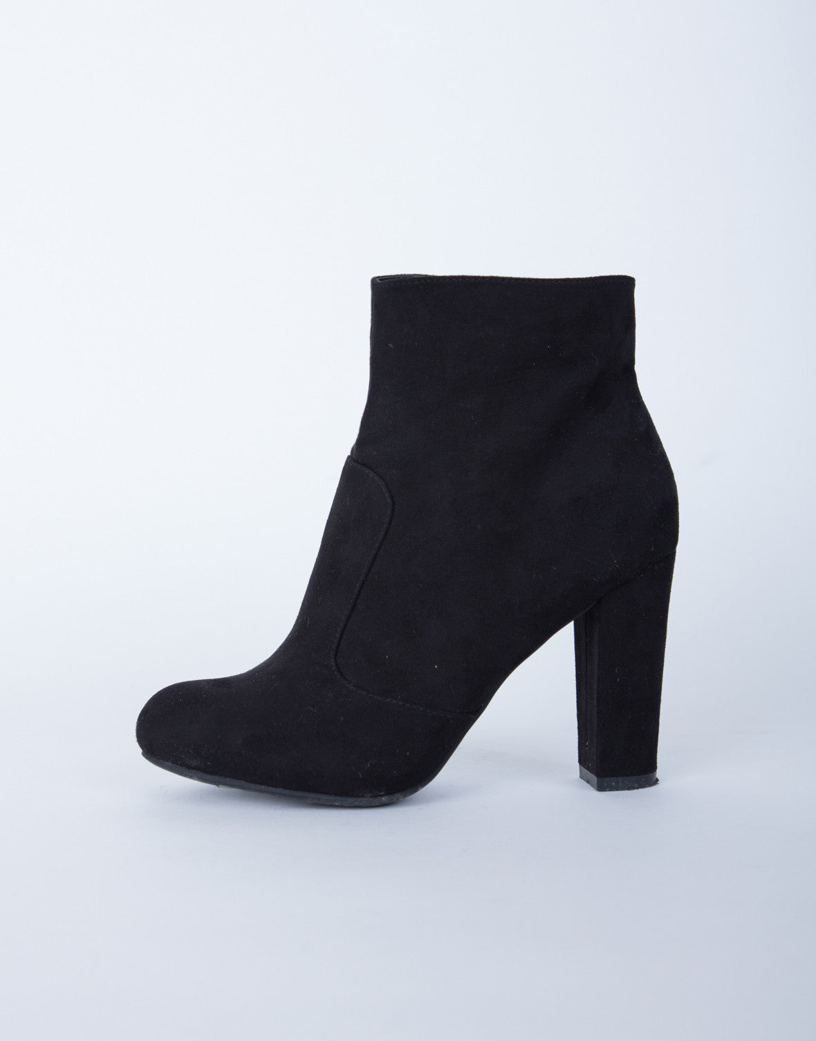 Suede Chunky Heel Boots - Black Suede Boots - Black Chunky Heel Boots ...