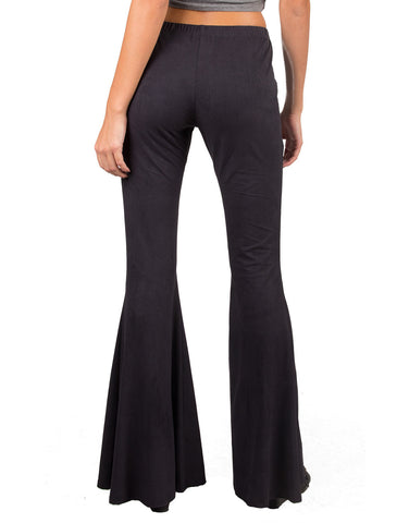 Suede Bell Bottom Pants