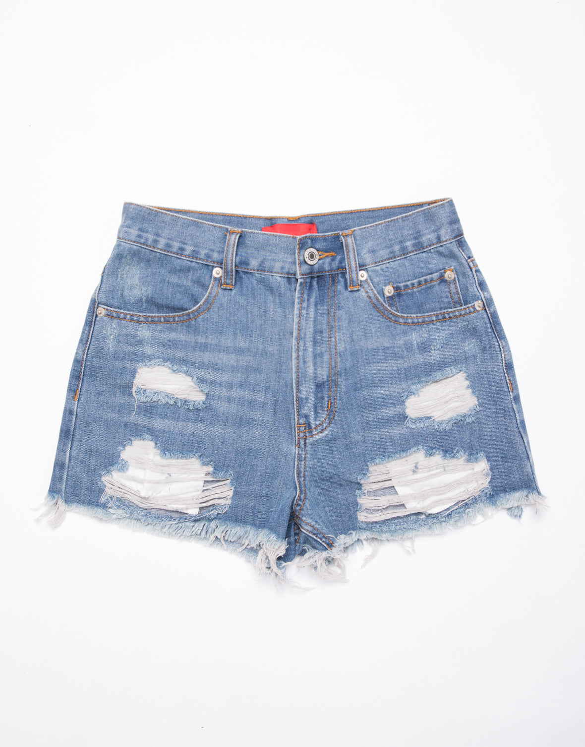 distressed denim shorts