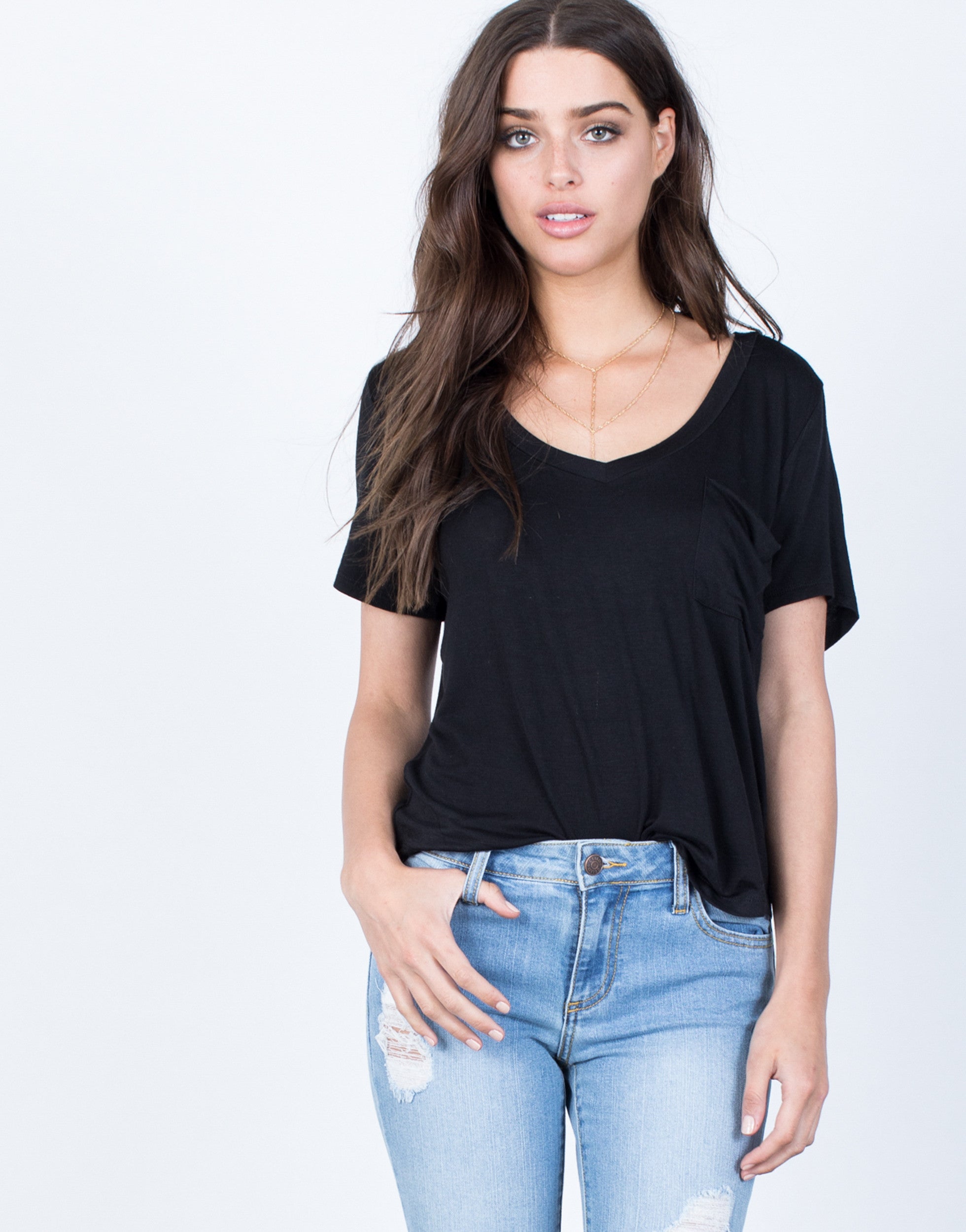 Super Relaxed Tee - V Neck Tee - Flowy 