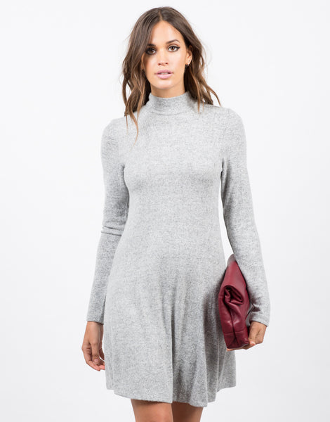 Super Soft Flared Dress - Grey A Line Dress - Day Dress – 2020AVE