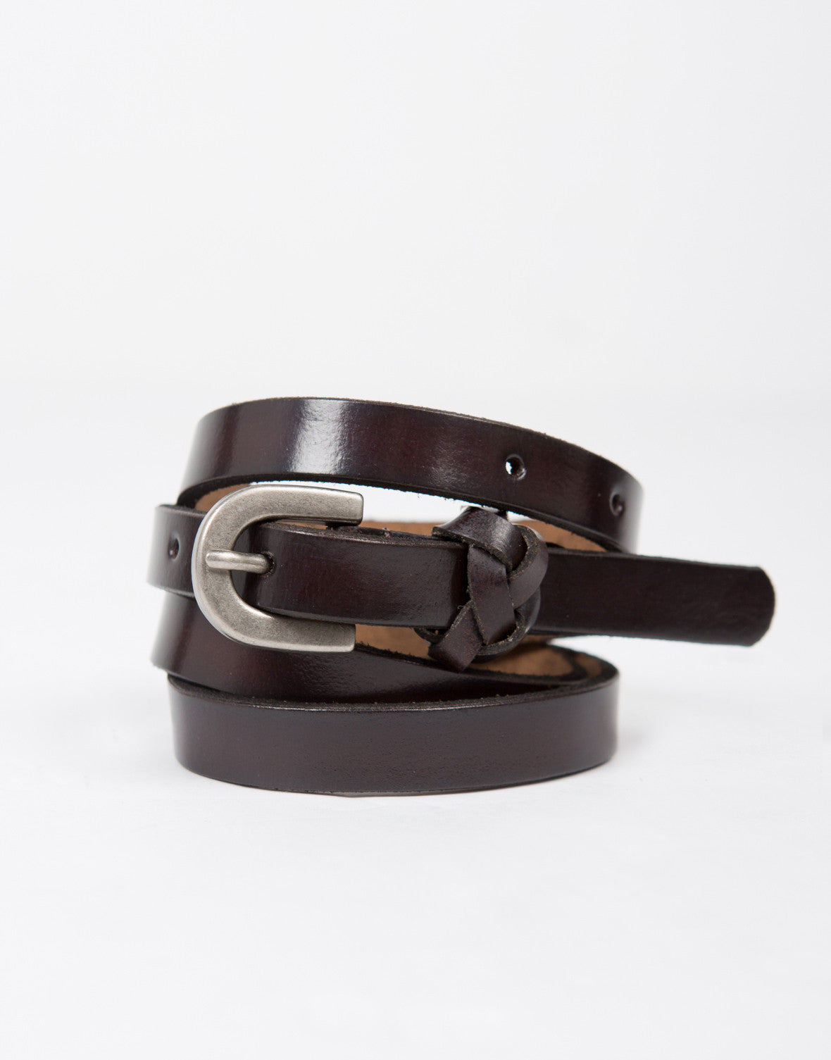 Thin Leather Belt - Brown Leather Belt - Faux Leather – 2020AVE
