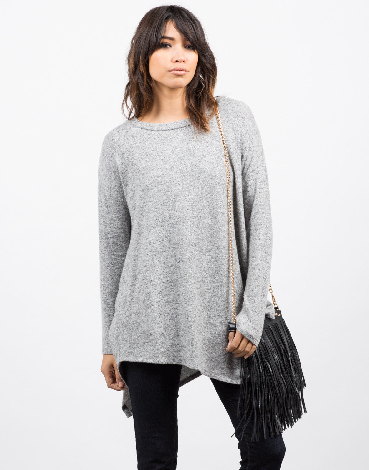 Tiger Brushed Asymmetrical Top – 2020AVE