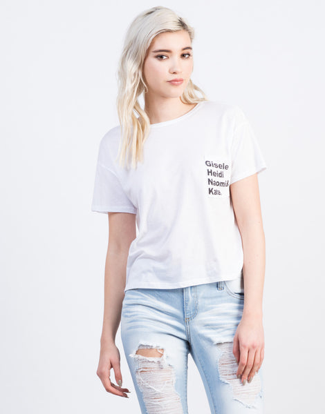 Top Model Cropped Tee - White Tee - Crop Top – 2020AVE