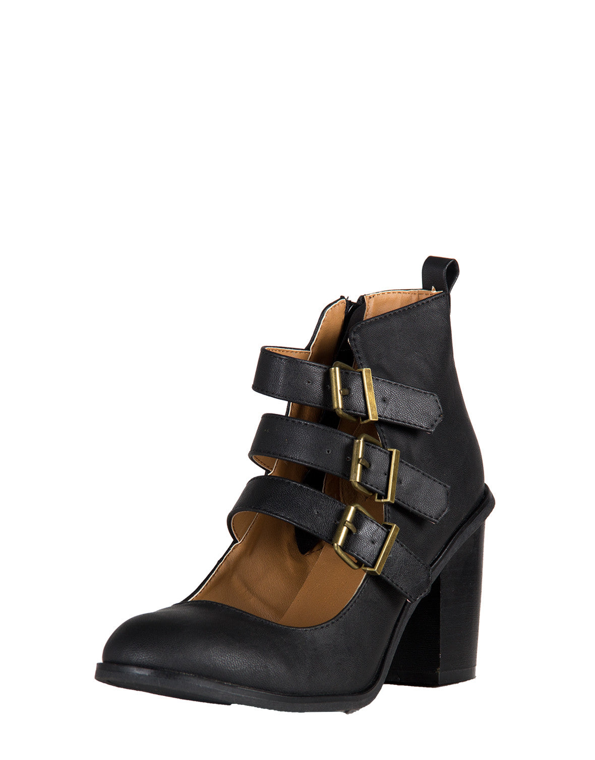 Triple Buckled Mary Jane Booties – 2020AVE