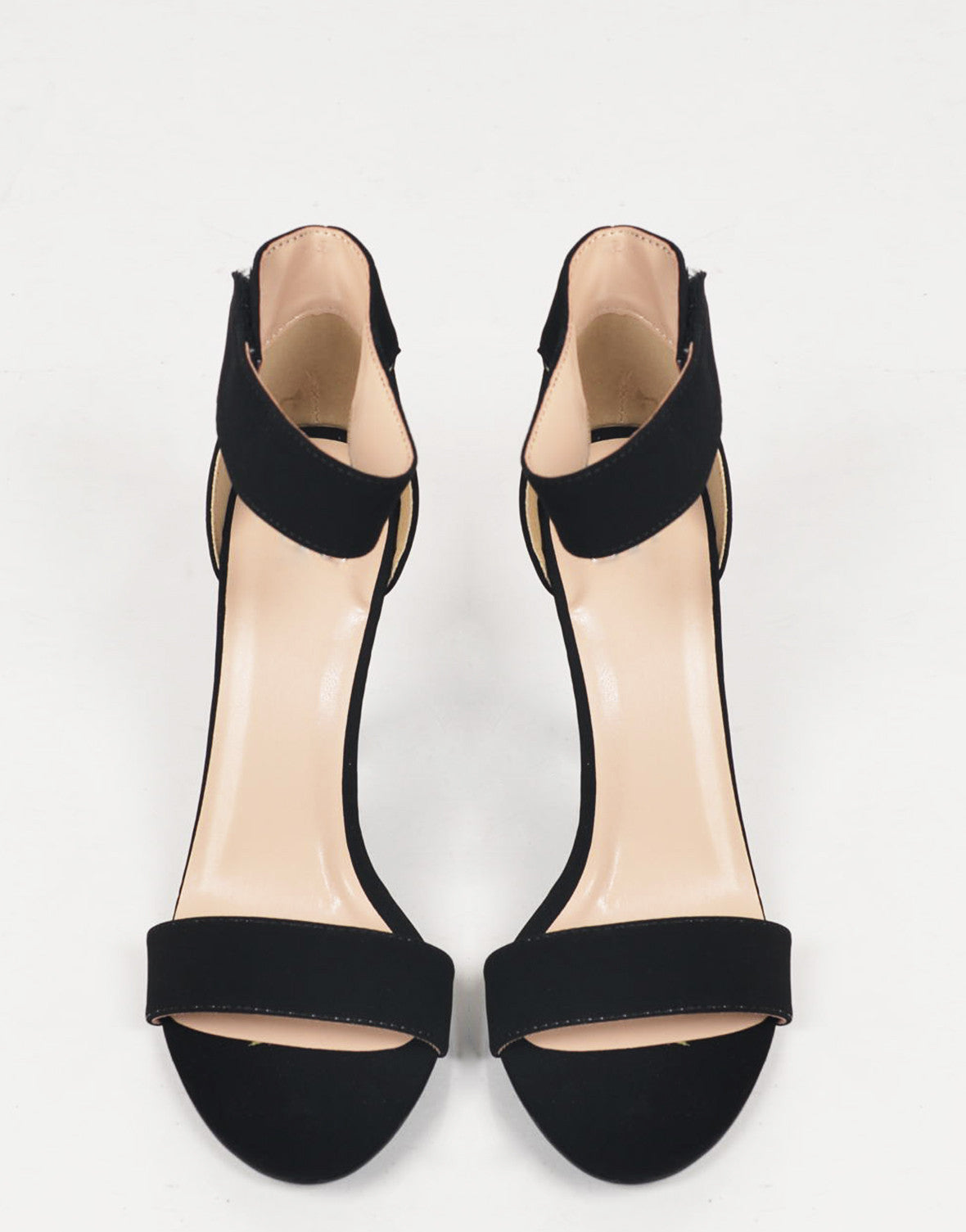 Velcro Ankle Strapped Open Toe Heels - Black Open Toe Heels – 2020AVE
