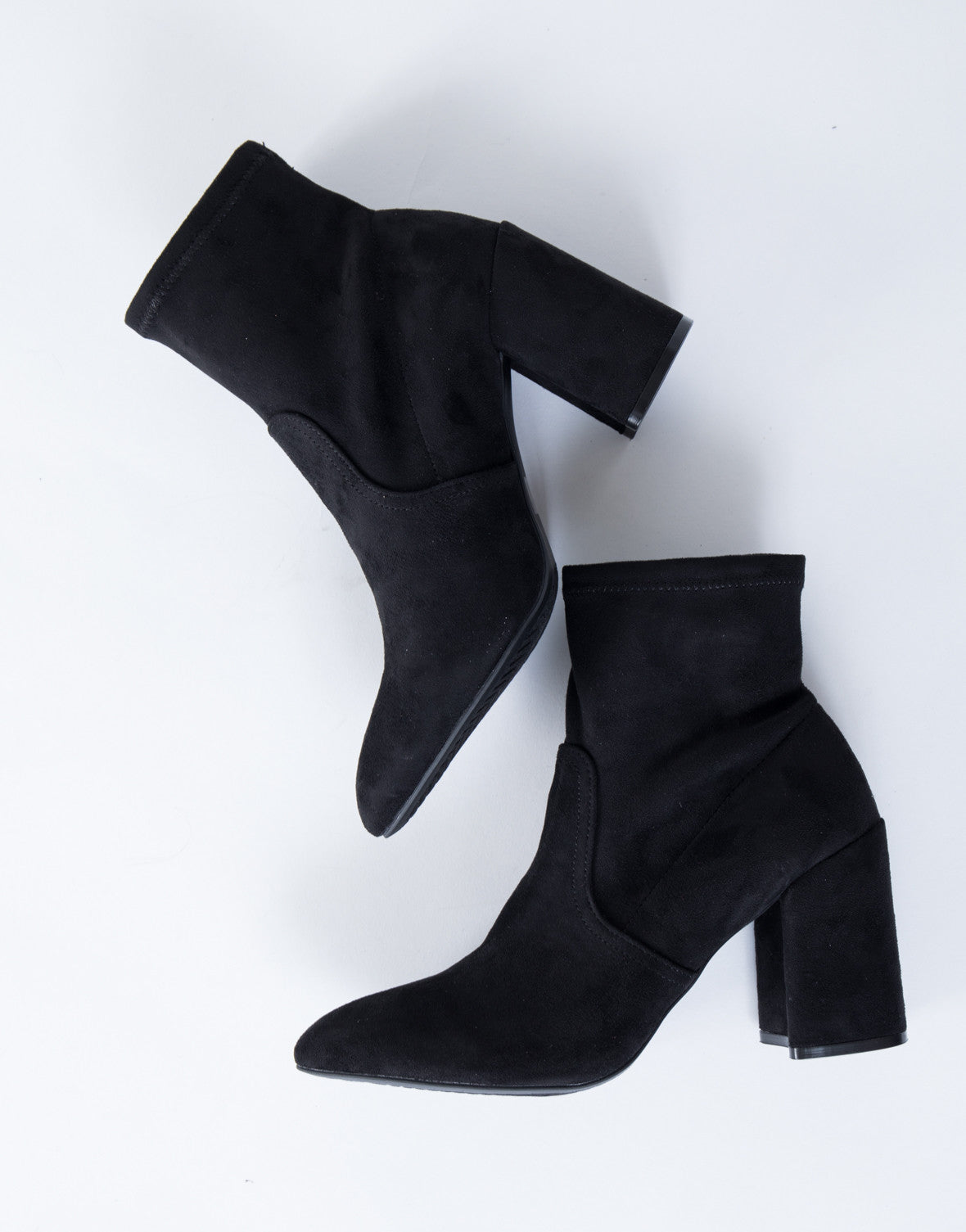 suede black sock boots