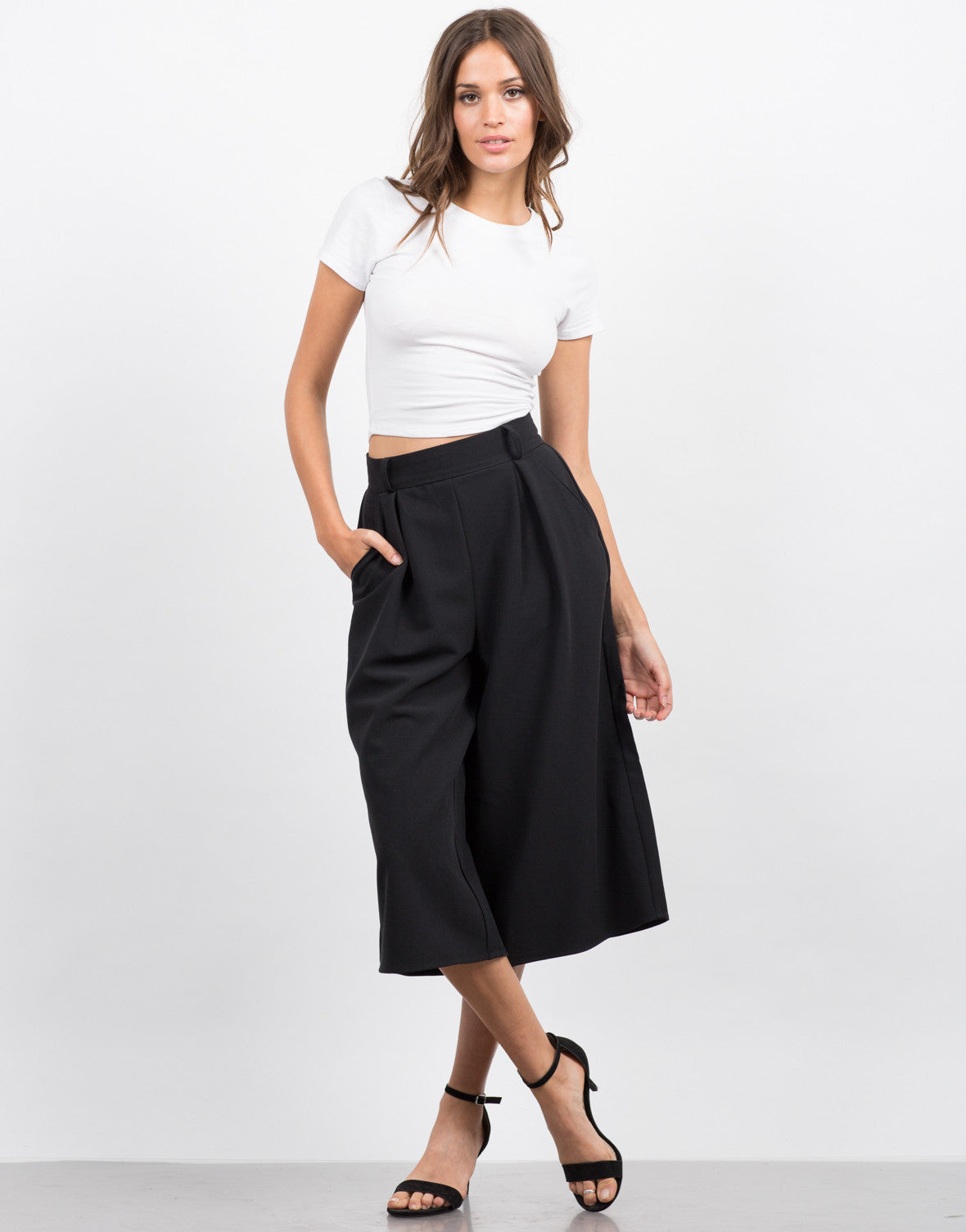 Wide Leg Culotte Pants - Black Pants - Black Trouser – 2020AVE