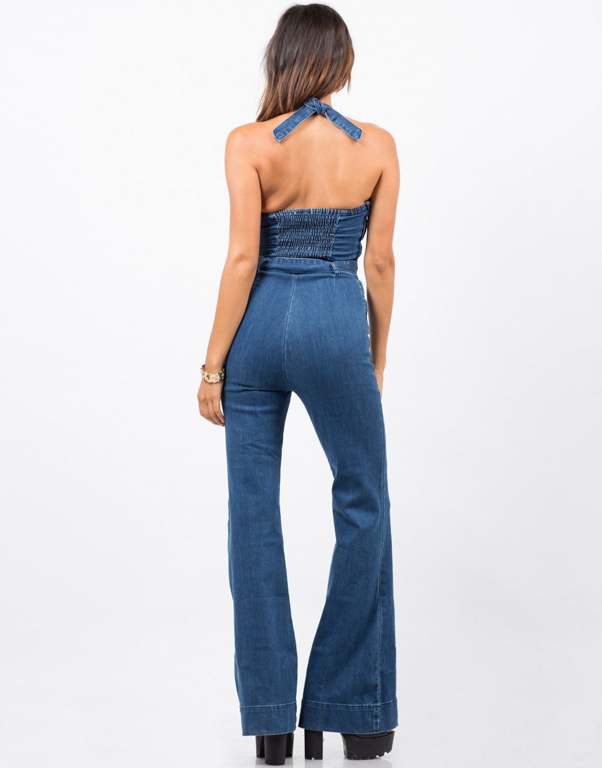 Flared Denim Jumpsuit - Blue Jumpsuit - Flare Jeans – 2020AVE