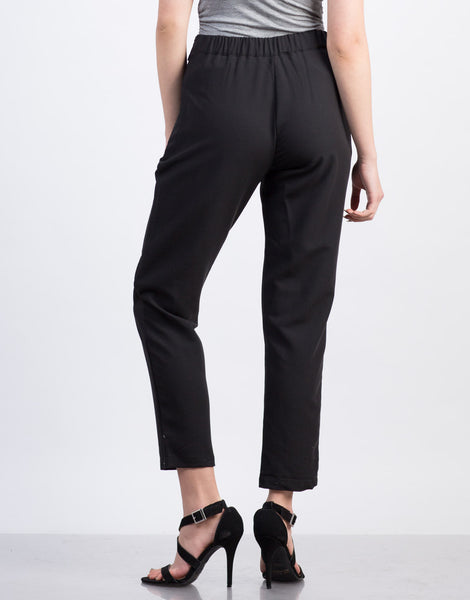 Woven Trouser Pants - Cropped Pants - Black Pant - Beige Pant – 2020AVE