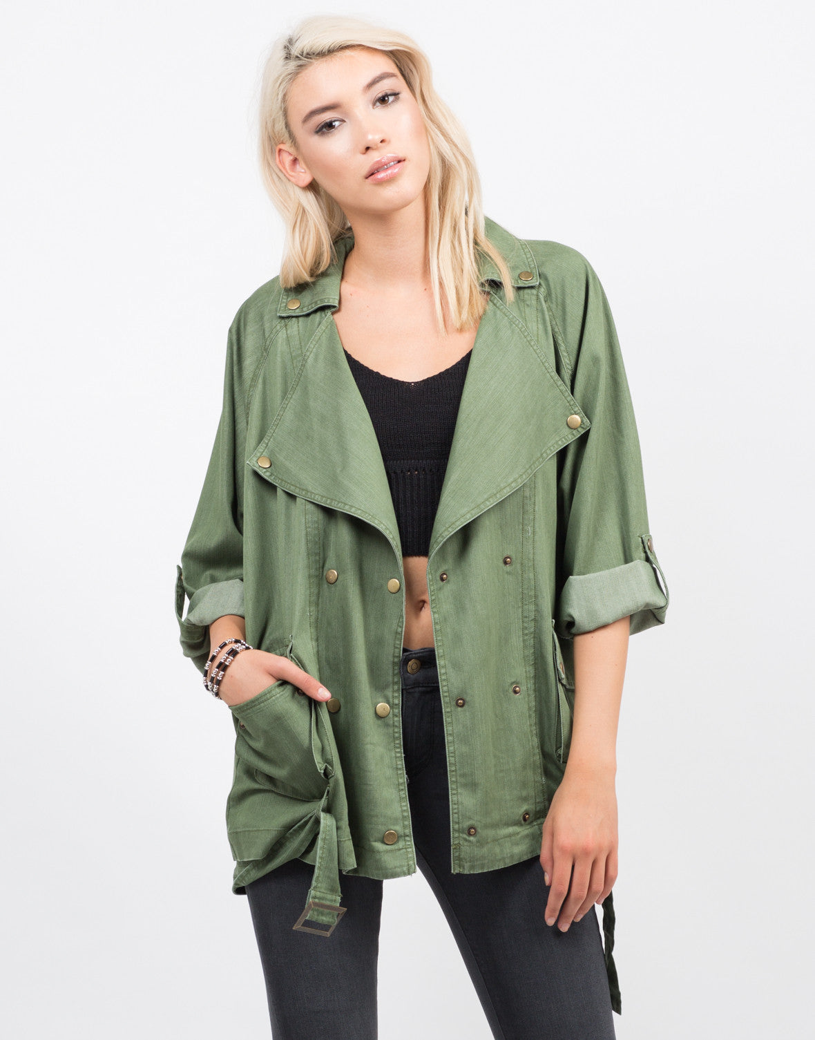 Woven Utility Jacket - Green Jacket - Cargo Jacket – 2020AVE