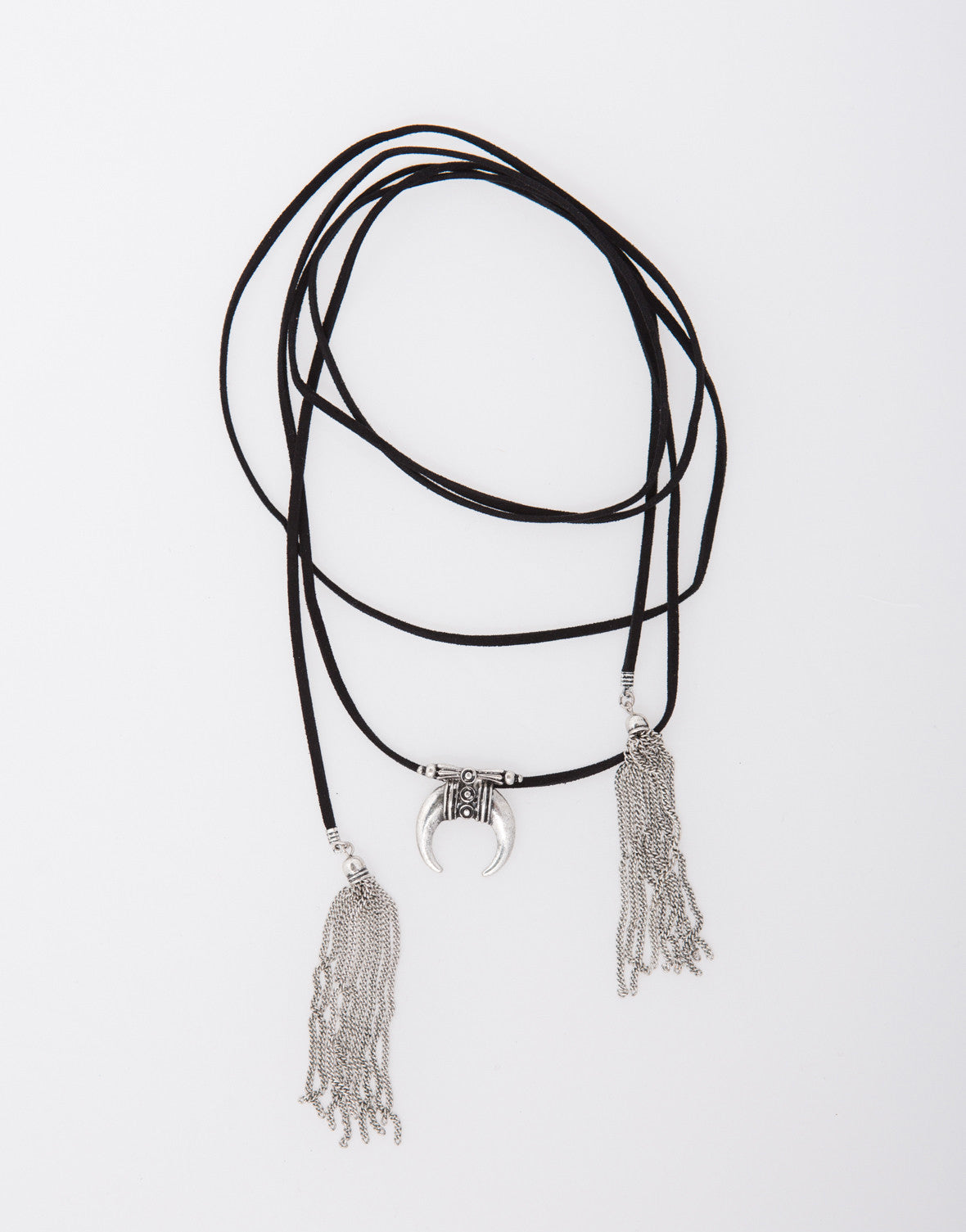 Wrap Around Horn Necklace - Black Necklace - Layered Necklace – 2020AVE