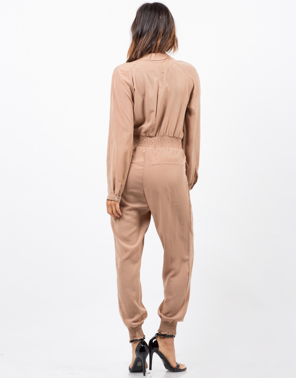 zipped up jumpsuit