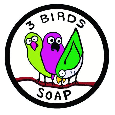 Logo for '3 Birds Soap', one of Deb's early iterations of her small soap business