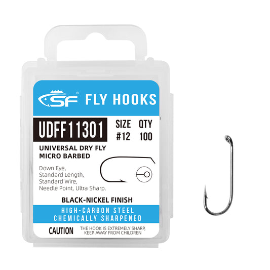 60pcs Set 3sizes Assorted Standard Dry Fly Hook 6#8#10#12# 14# 16