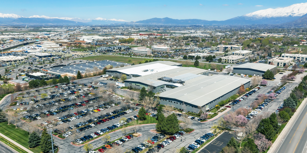 birds eye view of warehouse