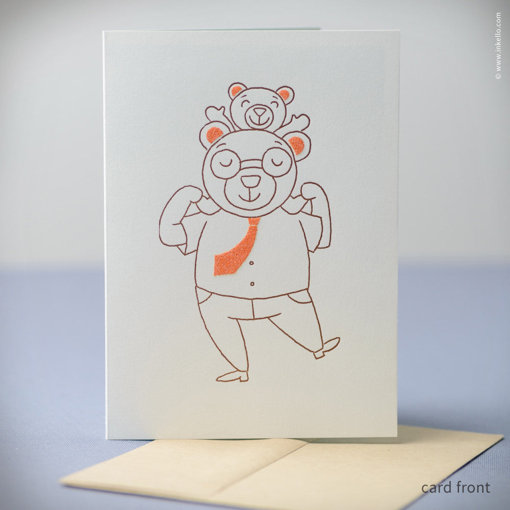 Bear Father's Day Card (#384) — Inkello Letterpress