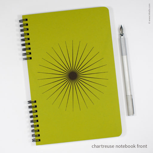 Swirl Spiral Notebook with Black Cover and Silver Ink (#457