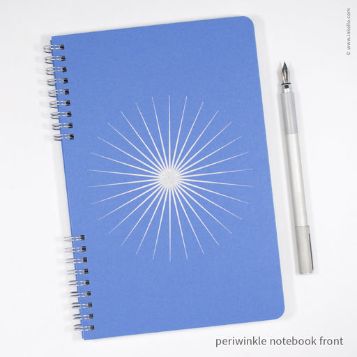 Big Burst Spiral Notebook with Coral Cover and Silver Ink (#505) — Inkello  Letterpress