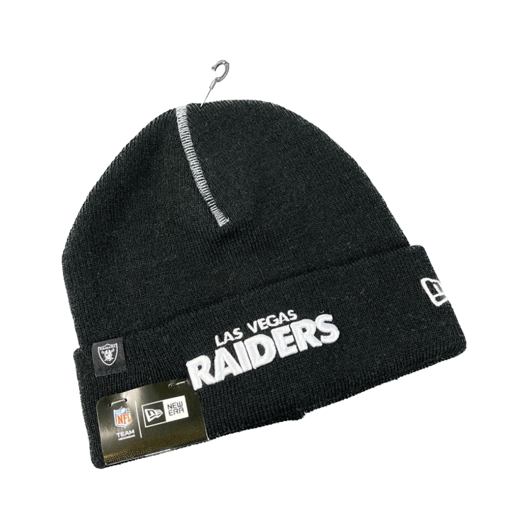New Era NFL Knit Repeat Cuff Hat with Pom - Las Vegas Raiders