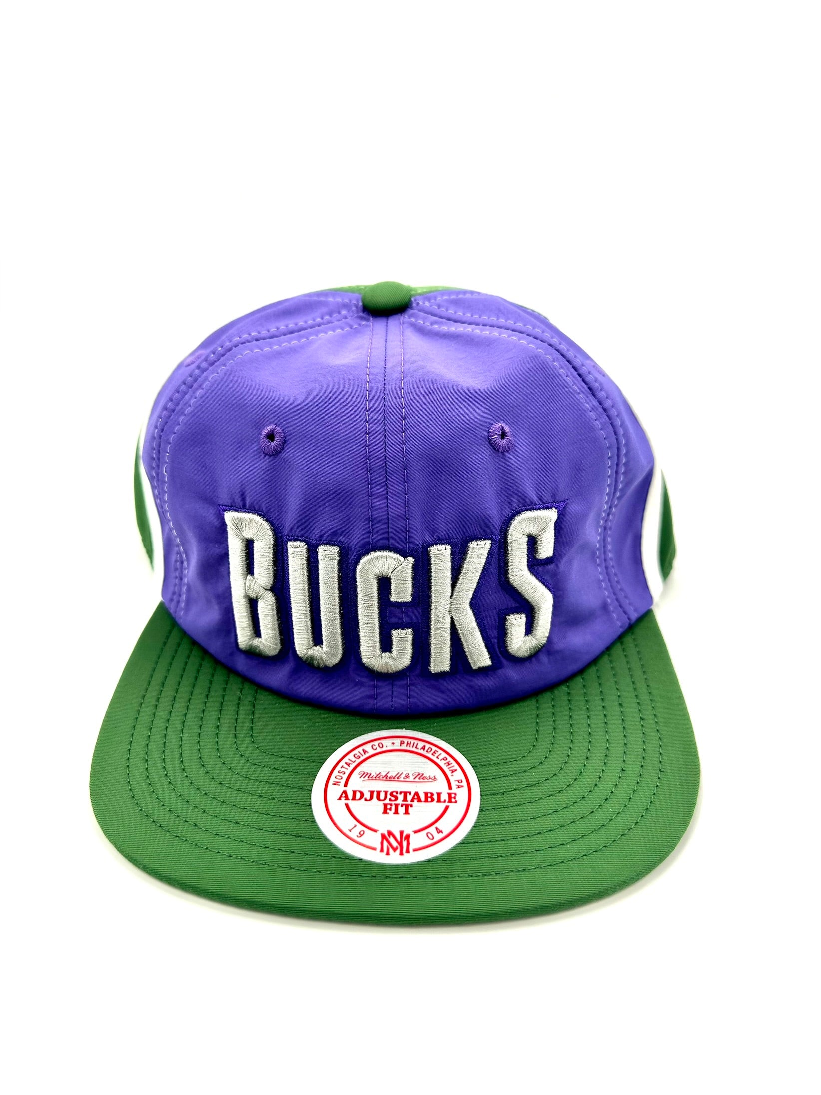 Vtg Rare NBA Milwaukee Bucks G Cap Green Purple Script Wave Snapback Hat Cap