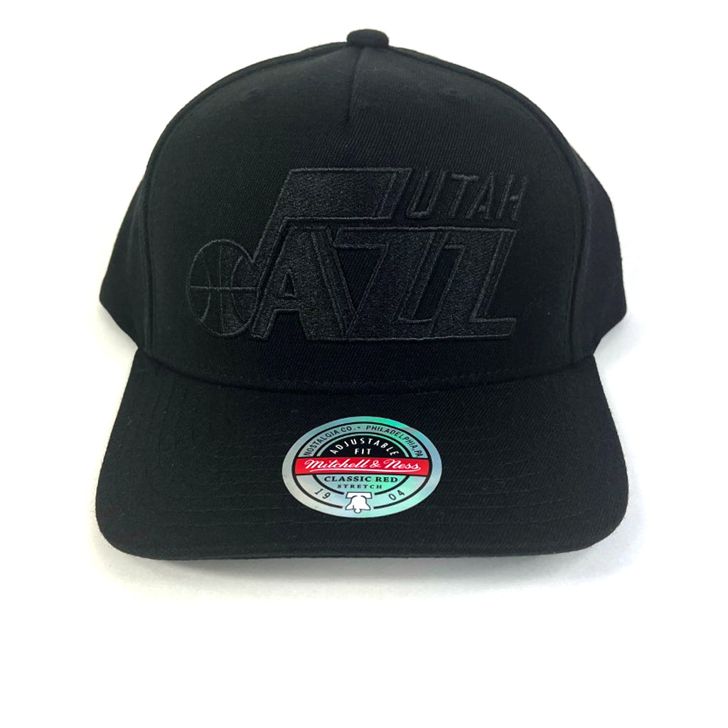 Rusia Aventurarse granja Utah Jazz Hat - Black With Black Logo Redline Snapback - Mitchell & Ness |  Hat Locker